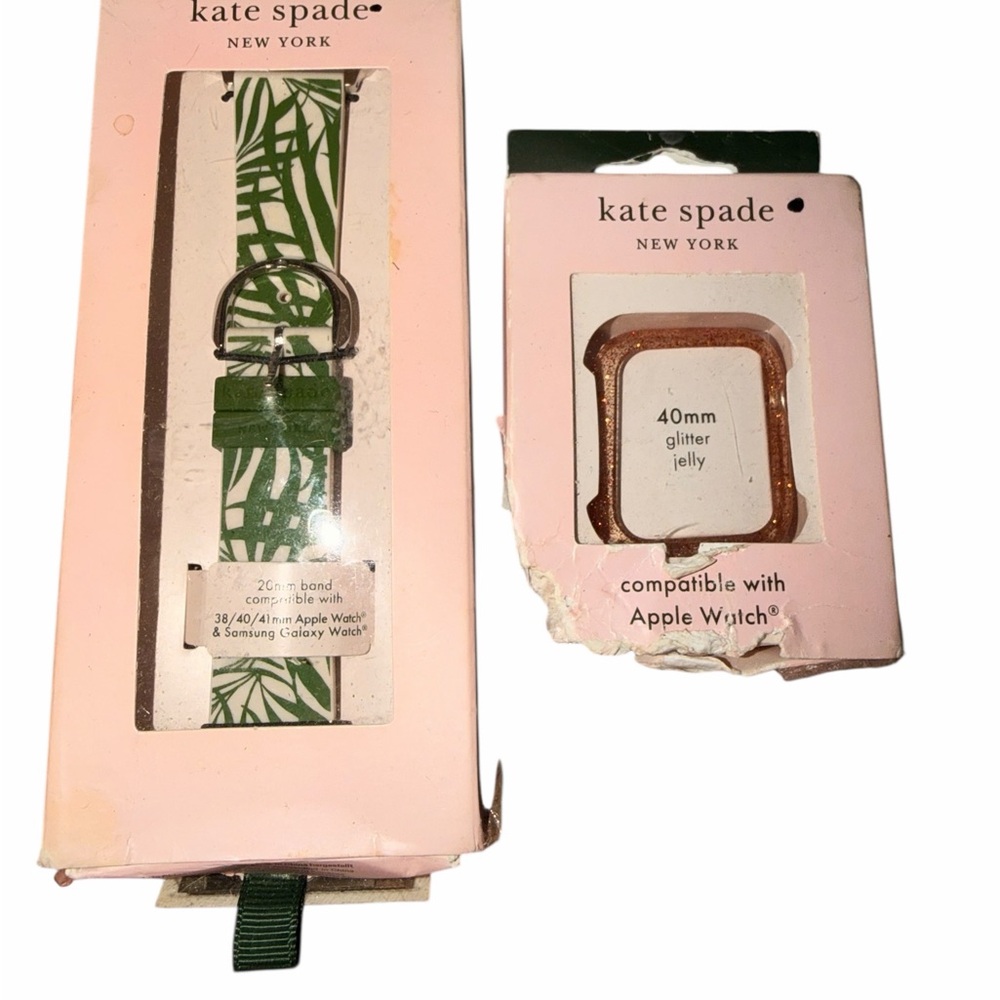 Kate Spade Green Leaf Apple Watch Band And Apple Watch Guard Size 40 mm.